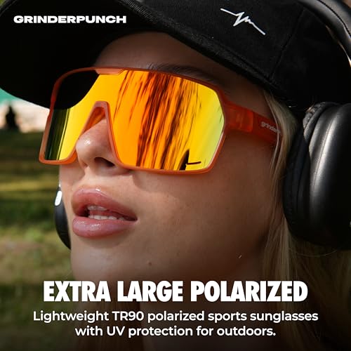 Image of grinderPUNCH Polarized Sports Sunglasses for Men Women UV Protection Shades for Baseball Running Cycling Skiing & Pickleball