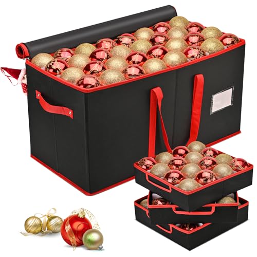 Reviews de Almacenaje de adornos festivos Top 10. 47 Mrrihand - Caja de almacenamiento de adornos de Navidad, contenedor de almacenamiento con 8 bandejas, organizador de decoración de Navidad, mantiene 128 adornos navideños de 3...