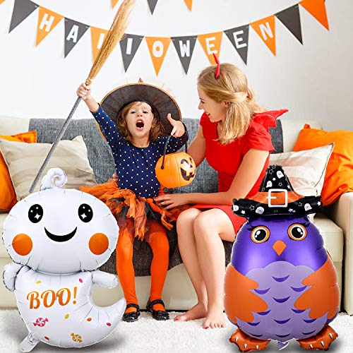 10 Pieces Halloween Balloons Halloween Foil Balloons Halloween Mylar Foil Balloon Pumpkin Witch Ghost Bat Balloon For Halloween Party Decorations Supplies #TOP3