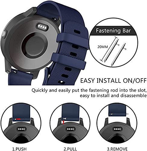 Fleshy Leaf Band for Watch Strap 20mm Quick Release Watch Band Silicone for Garmin Vivoactive 3 /Forerunner 245/Forerunner 645 Music/Vivomove HR/Venu Sq/Galaxy Active 2 /Polar Ignite (Orange/blue) - Image 4