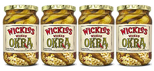 Sims Foods, Wickles Wicked Okra, 16 OZ (Pack of 4)