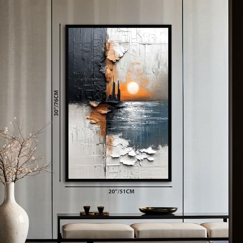 Image of The Castle Decor Abstract Wall Art | Big Size Modern Framed Painting for Living Room & Bedroom Decoration | Premium Gifting (20x30 Inches) (Design-5)