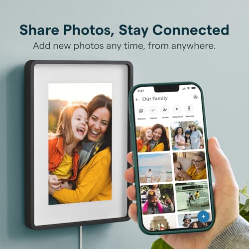 Image of Skylight Digital Picture Frame 2 - 10 inch Full HD Wi-Fi Touch Screen, 16GB Digital Photo Frame, Load Photos & Videos Directly from Phone, Anti-Glare - Personalized Gifting, Charcoal Metal Shadow Box