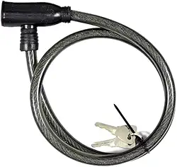 Cadeado Para Bicicleta Com Chave em Cabo De Aço 1,04m Trava De Segurança Para Bicicleta Moto Capacete Portão