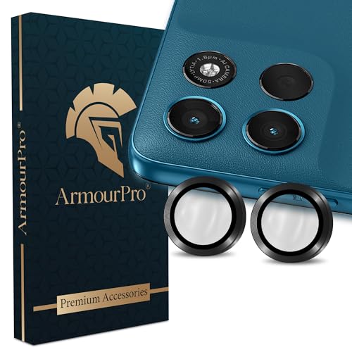 Image of ArmourPro Camera Rings Tempered Glass for Motorola G57 Power (6.72 Inches), Tough HD Individual Aluminum Alloy Rings 9H Camera Cover, Scratch-Resistant,Camera Lens Protection| Black, 1 Pack