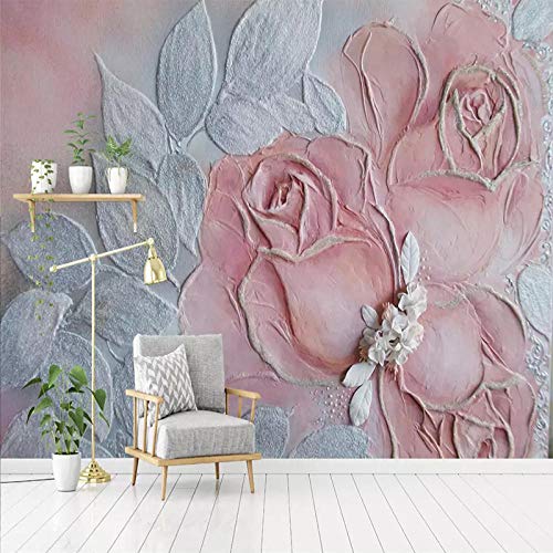 Papier peint 3D intissé salon chambre adulte décoration murale fleurs roses rouges XLMING