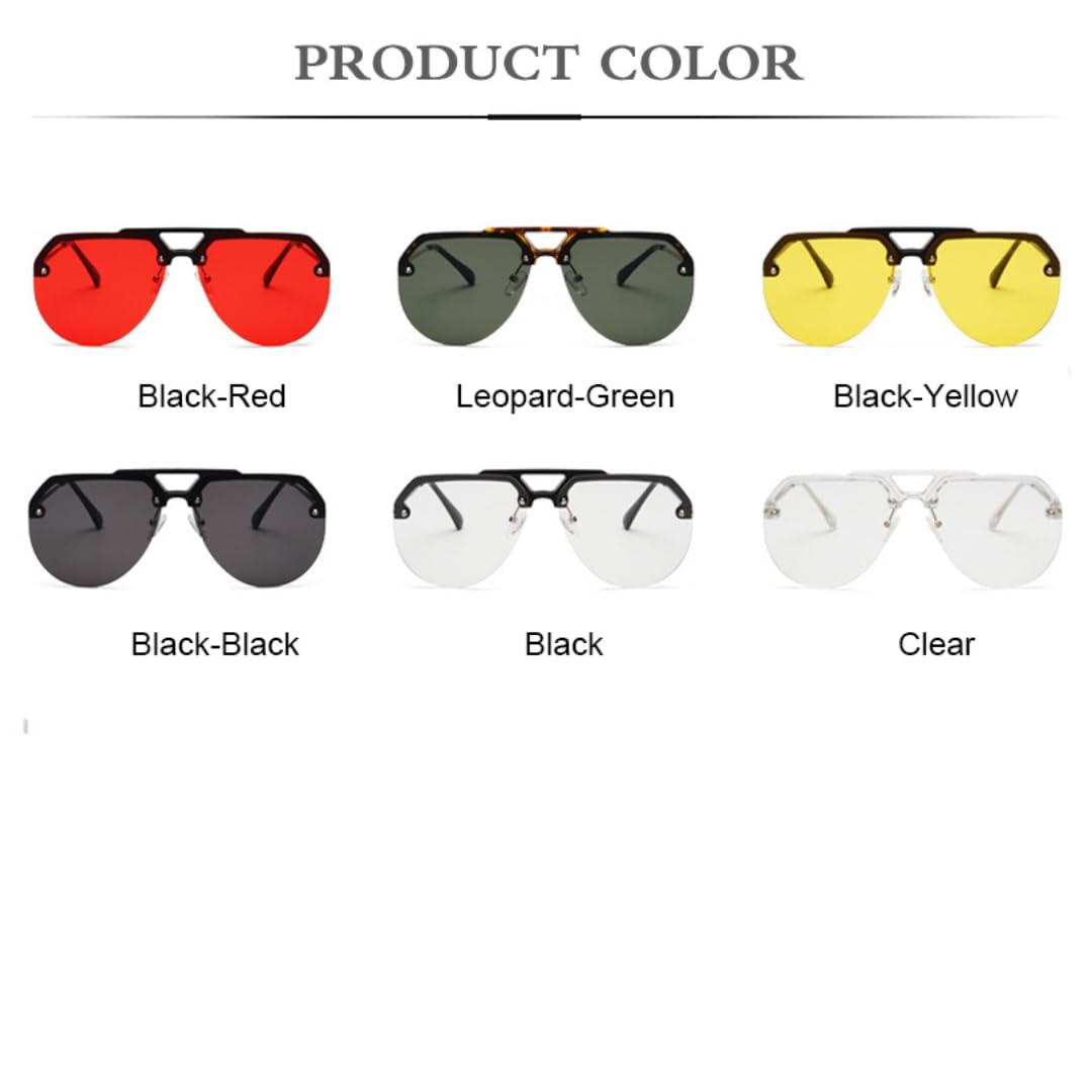 Gafas de sol con protección UV400 | Lentes de colores con remache ovalado y doble puente | Para mujeres, hombres, deportes al aire libre y conducción