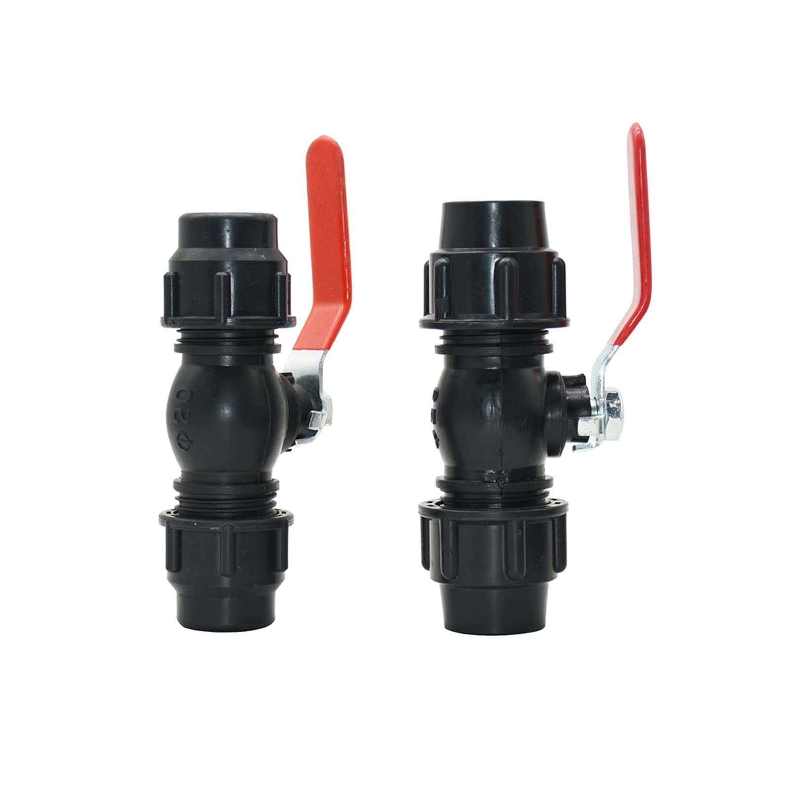 Adaptador de conector de manguera 20/25/32/40 / 50 / 63mm Válvula de bola de tubería de agua de plástico Conector rápido Faucet PE Tubería accesorios DN15 / 20/25 / 32/40 / 50 Núcleo de la válvula de