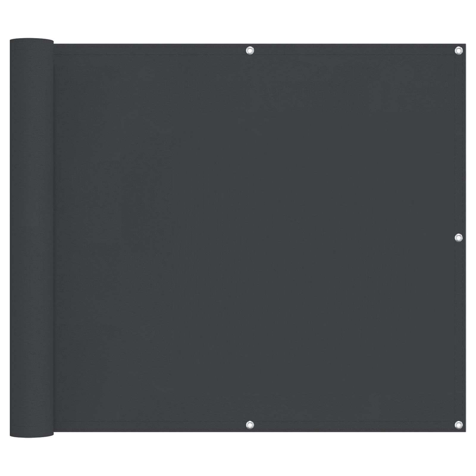 vidaXL Balcony Screen 90 x 200 cm Oxford Fabric Rectangular Black