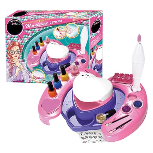 Juego de esmaltes de uñas para niñas, kit de manicura para niñas | Juego de manicura lavable para niñas,Juego de juguetes de belleza de la máquina de uñas de princesa para niñas, juguete de