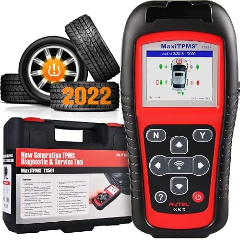 Autel MaxiTPMS TS501 TPMS Relearn Tool, 2022 Upgraded of TS401/TS408, Tire Pressure Monitor Sensor Programming Tool, Activate Relearn All Brand Sensor, Program MX-Sensor (315/433MHz), Key Fob Testing Cover