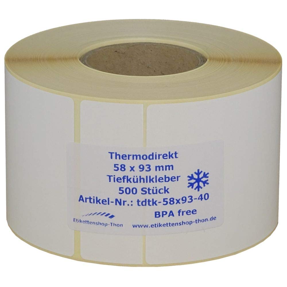 5.000 etichette termiche per Bizerba – Colla freezer – 58 x 93 mm – Senza BPA – Aderenza permanente