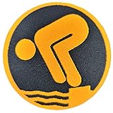 AXIONMARKT Schwimmabzeichen Gold Schwimmer Rund ca.6cm Aufnäher zum aufbügeln mit Spezialkleber