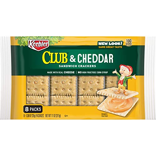 Keebler, Sandwich Crackers, Club and Cheddar, 11oz Tray (8 Count)
