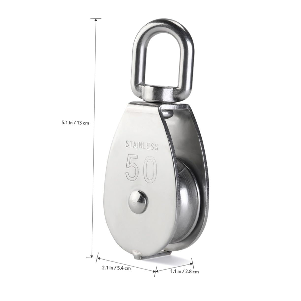 Mikinona 2 Stück Edelstahl Umlenkrolle Schwerlast Seilrolle mit Kugellager Rostfrei Langlebig für Hebezug und Flaschenzug Outdoor Anwendung