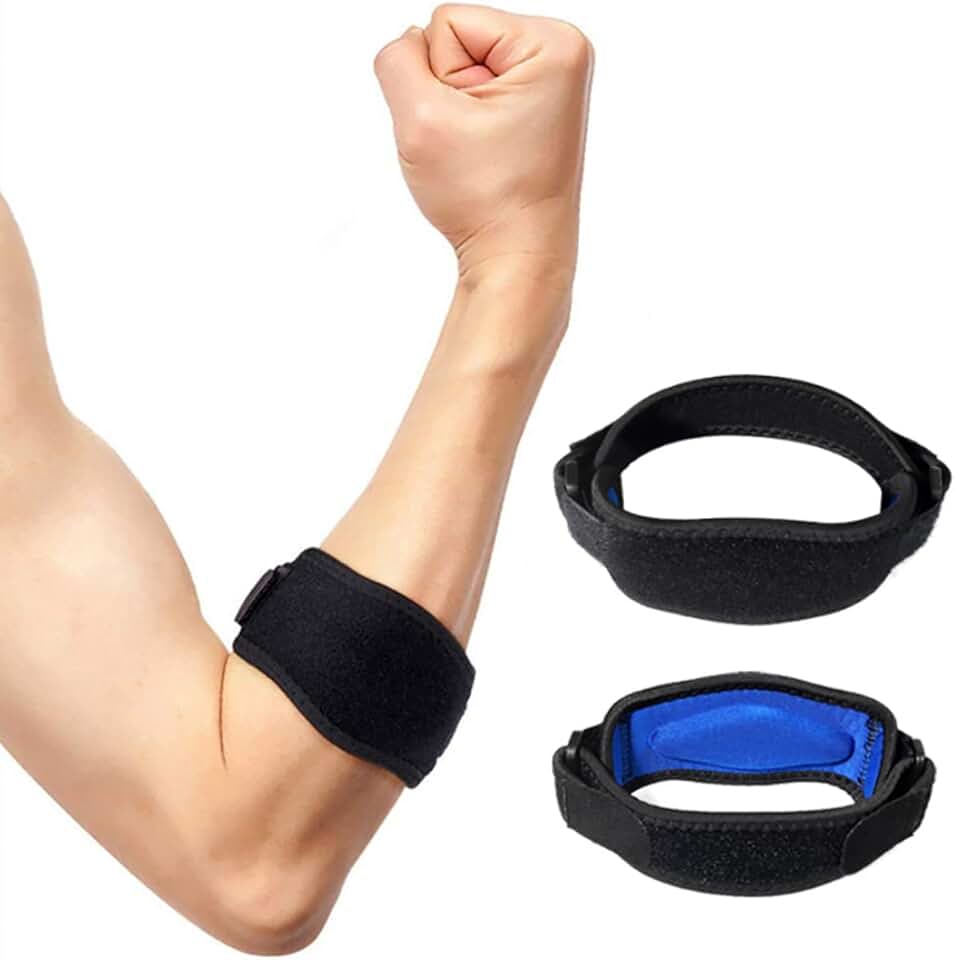 Unnderwiss 2 piezas Codera coderas epicondilitis Diseñada para tenistas y golfistas. Con una cómoda almohadilla de compresión de EVA para aliviar el dolor del codo de tenista