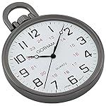 Gotham Men's Gunmetal Ultra Thin Railroad Open Face Quartz Pocket Watch # GWC15026B - Image 2