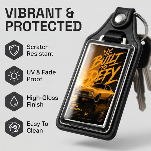 Image of Brotherhood Classic Car Key Chain for Chevelle - 1975 Built to Defy Gift