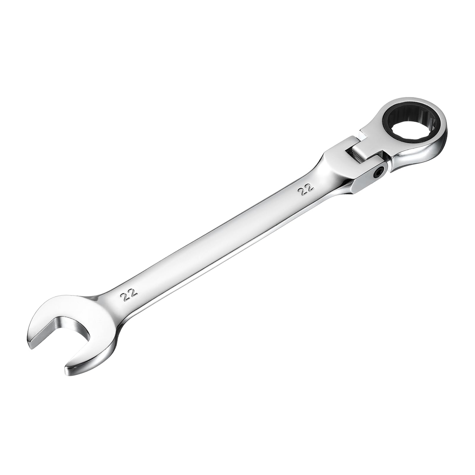 sourcing map Flex-Head Ratcheting Combination Wrench 22mm 72-Teeth Metric Standard Ratchet Box and Open End CR-V Steel Double Ended Wrench for Fasteners Nuts Bolts