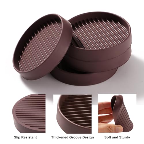 VooGenzek 4 PCS 3”/7.6cm Round Non Slip Furniture Pads, Bed Stoppers Rubber Furniture Feet - Image 3
