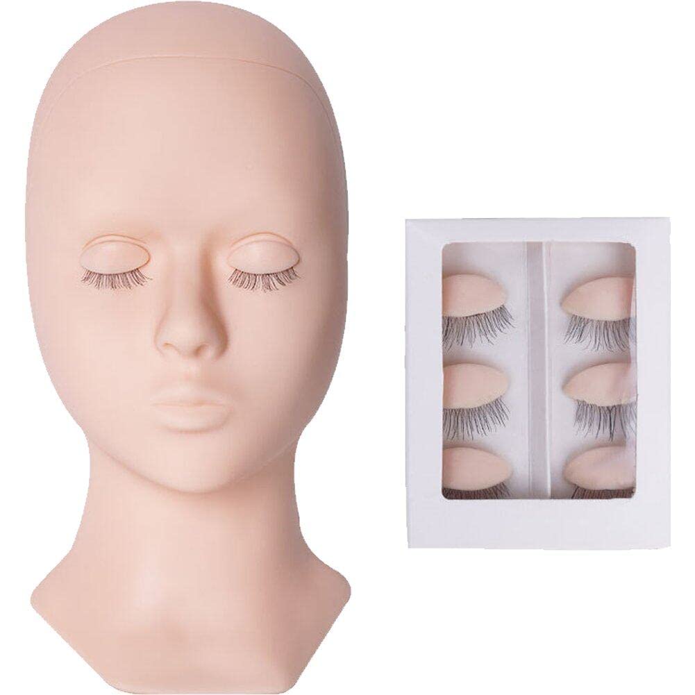 Matériel d'entraînement pour extension de cils avec tête de mannequin