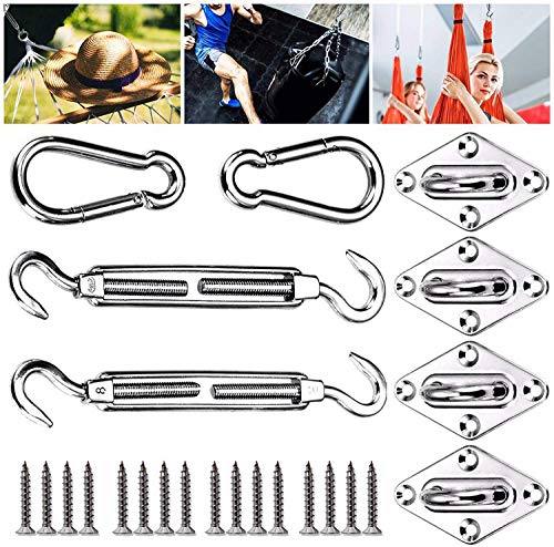 Eagool M6 - Montaje para Toldo, Kit de Montaje para Toldo 40 Piezas Set de Montaje - Acero 304 Inoxidable Kit de Fijación para Toldo para La Instalación Segura de Toldos Cuadrados y Triangulares