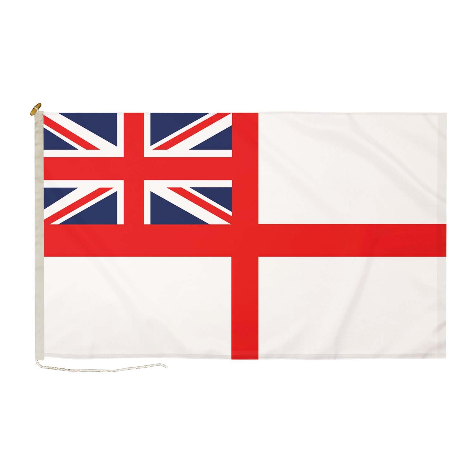 DuraFlag White Ensign Royal Navy 3ft x 2ft Flag Premium Quality With Rope & Toggle Reinforced Stitching 90cm x 60cm UK Naval Ensign Military Maritime Flag Heavy Duty Polyester — image 1