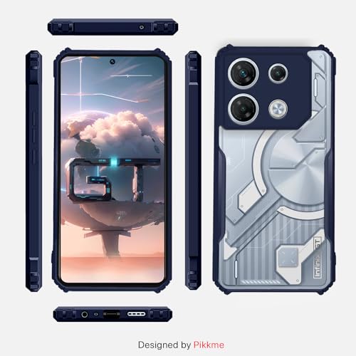 Image of Pikkme Infinix GT10 Pro 5G Back Cover | Crystal Clear Transparent Back | Ultra Hybrid | Full Camera Protection | Raised Edge | Bumper Back Case (Blue)