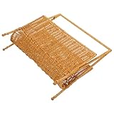 INOOMP Cesta de Almacenamiento Rústica Tejido Imitación Mimbre, Revistero de Suelo Multifuncional para Hogar, Organizador Soporte para Artículos Diversos, Color Claro Bicolor, 1 Unidad