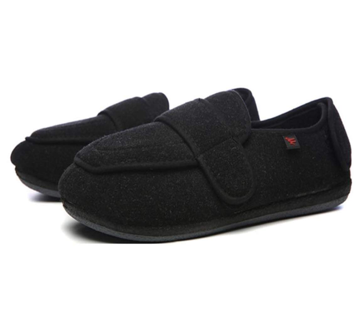 CanKun Diabetic Orthopedic Men's Easy Close Wide-Fitting Touch Close Bar-Strap Shoe Slipper,Arthritis Edema Therapy Shoes,Diabetic Shoes Middle-Aged And Older