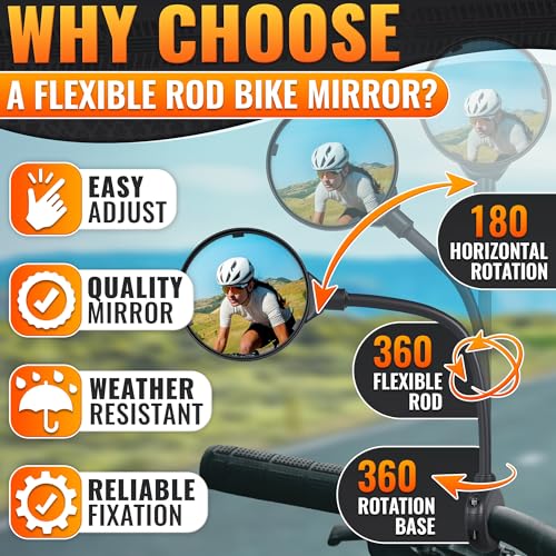 Bike Mirror Handlebar Mount - Bicycle Mirrors For Handlebars Bike Rear View Mirror For Bicycle Mirror For Bike - Mirrors For Handlebars Bike Gear