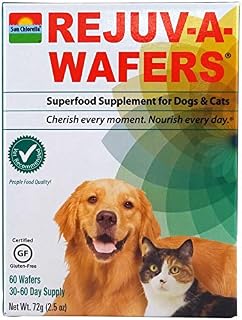 Sun Chlorella- Rejuv-A-Wafers- Chlorella & Eleuthero Superfood Supplement For Dogs And Cats