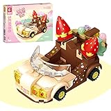 EasyAgo Building Block ToySet for Kids，Kids Food Truck，Games That Promote Imagination，Collection Toys or Birthday Gifts for Boys and Girls Aged 6 and Above(Strawberry Donuts)