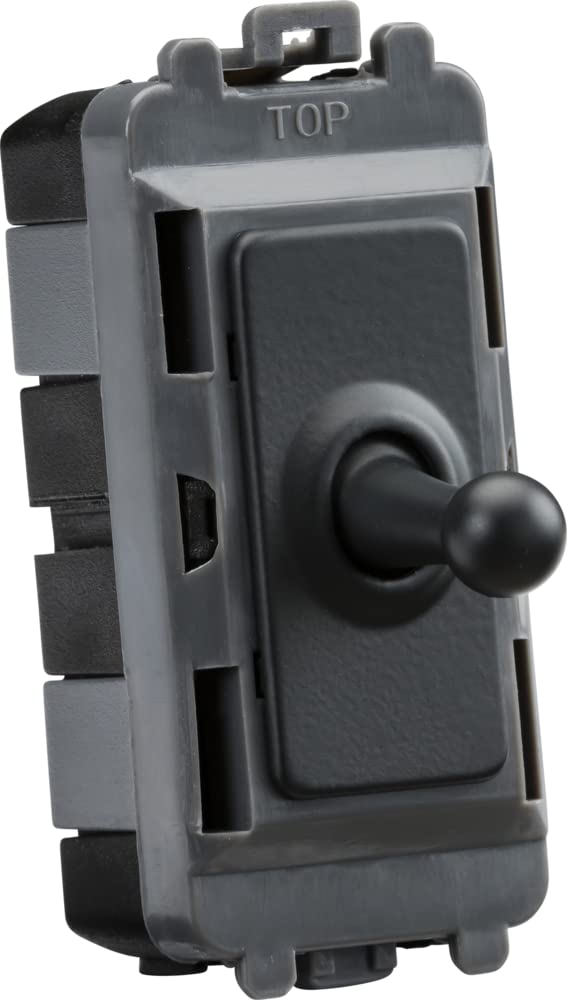 Knightsbridge 20AX Intermediate Grid Toggle Switch - anthracite