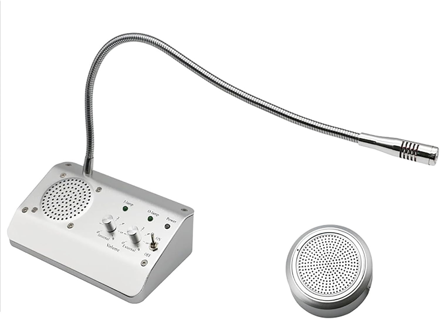 Bidirectional Window Intercom, Window Intercom Speaker, 360 ° Adjustable Neck, Microphone Rod 42mm, Loud and Clear Sound, Reducing Noise/Echo, for Commercial, Banking, Office, Hospital