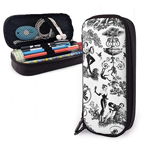 Leather Pencil Case Dream Fresco Sin in Linen Art Pencil Bag Durable Pen Case Funny Stationery Organizer for School Women Student