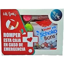 Caja Regalo Original de Chuches y Chocolatinas. Chocolates Kinder - Nutella - Jumper - Ferrero. +50 Unidades. Edicion Kit de Emergencia. [IAMI]