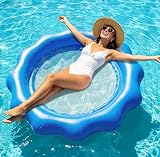 ChlorBlu Bouées Gonflables pour Adultes, Robustes Bouée Piscine Adulte à Gonflage Rapide, Chaise Flottante Gonflable et Radeaux pour Piscine, Hamac Matelas Piscine Gonflable pour Plage, Lac