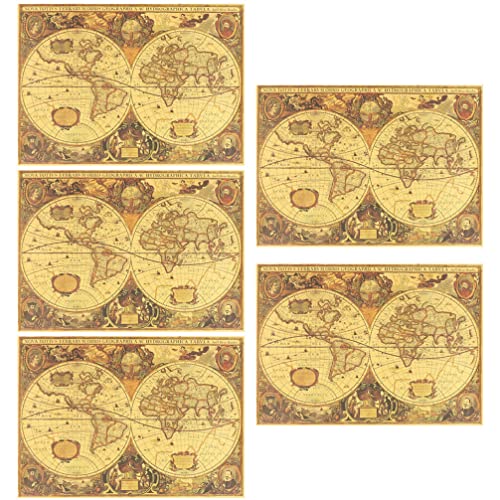Affiches de carte du monde nautique MAGICLULU lot de 5 posters muraux de chambre