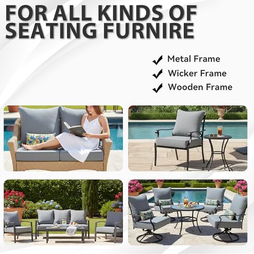 AONETOZ Deep Seat Patio Cushions Set 24 x 24 Inch,Olefin Fabric Outdoor Seat Cushion,Patio Furniture Cushions with Removable Cover,Rain-Proof and Fade Resistant Deep Seat Bottom & Back Cushion,1set by AONETOZ - Used condition - Image 4