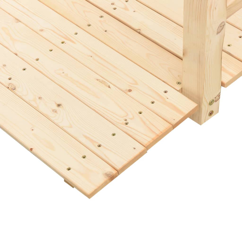 Ponte da giardino in legno di abete massiccio con ringhiera, 150 x 67 x 56 cm, stabile ponte in legno per giardino, laghetto, terrazza, cortile, decorazione per esterni, ponte sicuro con