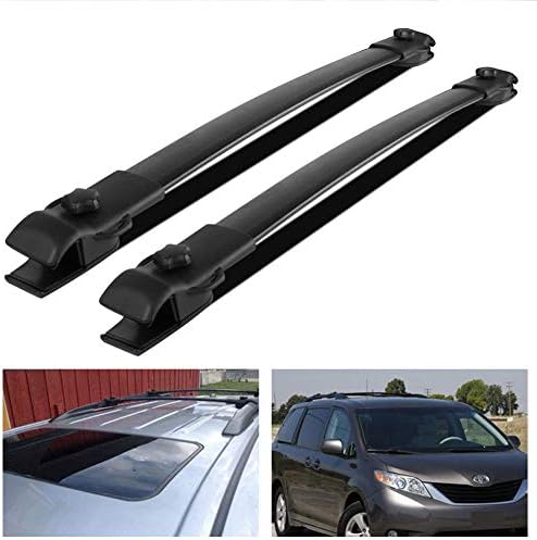 Catinbow 41" Universal Roof Rack Cross Bars Car Roof Racks Cargo Carrier Roof Rails for 11-18 Toyota Sienna Aluminum Black 2 Pack