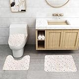 【Material de Secado Rápido y Cómodo】: Nuestras alfombras de baño están fabricadas con una mezcla de poliéster y franela de alta calidad, lo que garantiza una sensación suave y lujosa. El material esponjoso proporciona una comodidad excepcional y propiedades de secado rápido, convirtiéndolo en la elección perfecta para tu baño. Estas alfombras se ajustan perfectamente a bañeras y inodoros de tamaño estándar, añadiendo un toque de elegancia a tu espacio de baño.