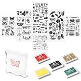 【Multifunktional】 Das Stempelkissen und das transparente Stempelset können für wunderbare Designs von DIY-Fotoalben, Sammelalben, Kartenherstellung, Einladungen, Umschlägen und Bastelarbeiten verwendet werden. Machen Sie ein einzigartiges Geschenk für Sie.