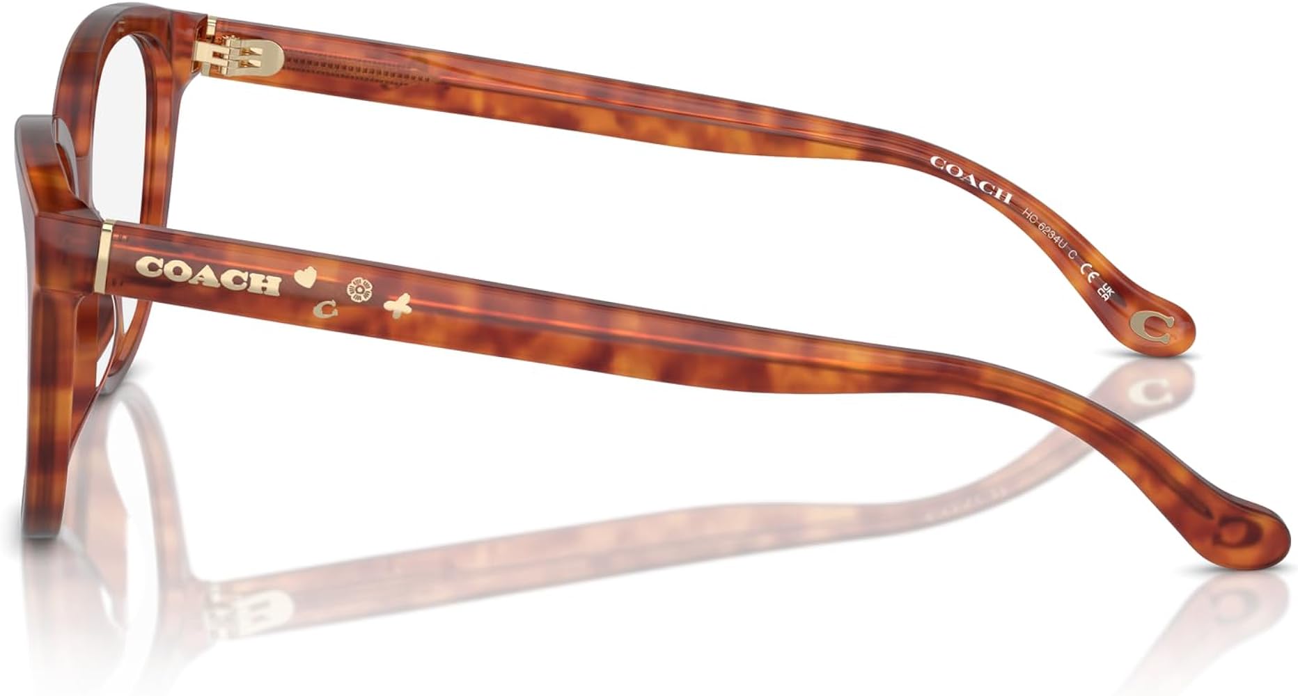 Amazon.com: Coach Eyeglasses HC 6234 U 5774 Caramel Tortoise