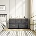 YITAHOME Dresser with 5 Drawers - Fabric Storage Tower, Organizer Unit for Bedroom, Living Room, Closets - Sturdy Steel Frame, Wooden Top (5 Wider Drawers Cool Grey)
