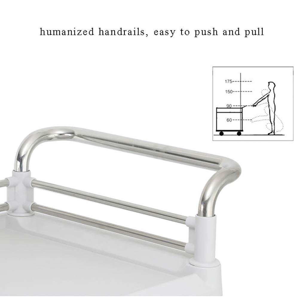 médico de Acero Inoxidable para Laboratorio de 2 Niveles, salón de Belleza para peluquería Carro rodante, salón de Belleza, clínica, Hospital, Laboratorio
