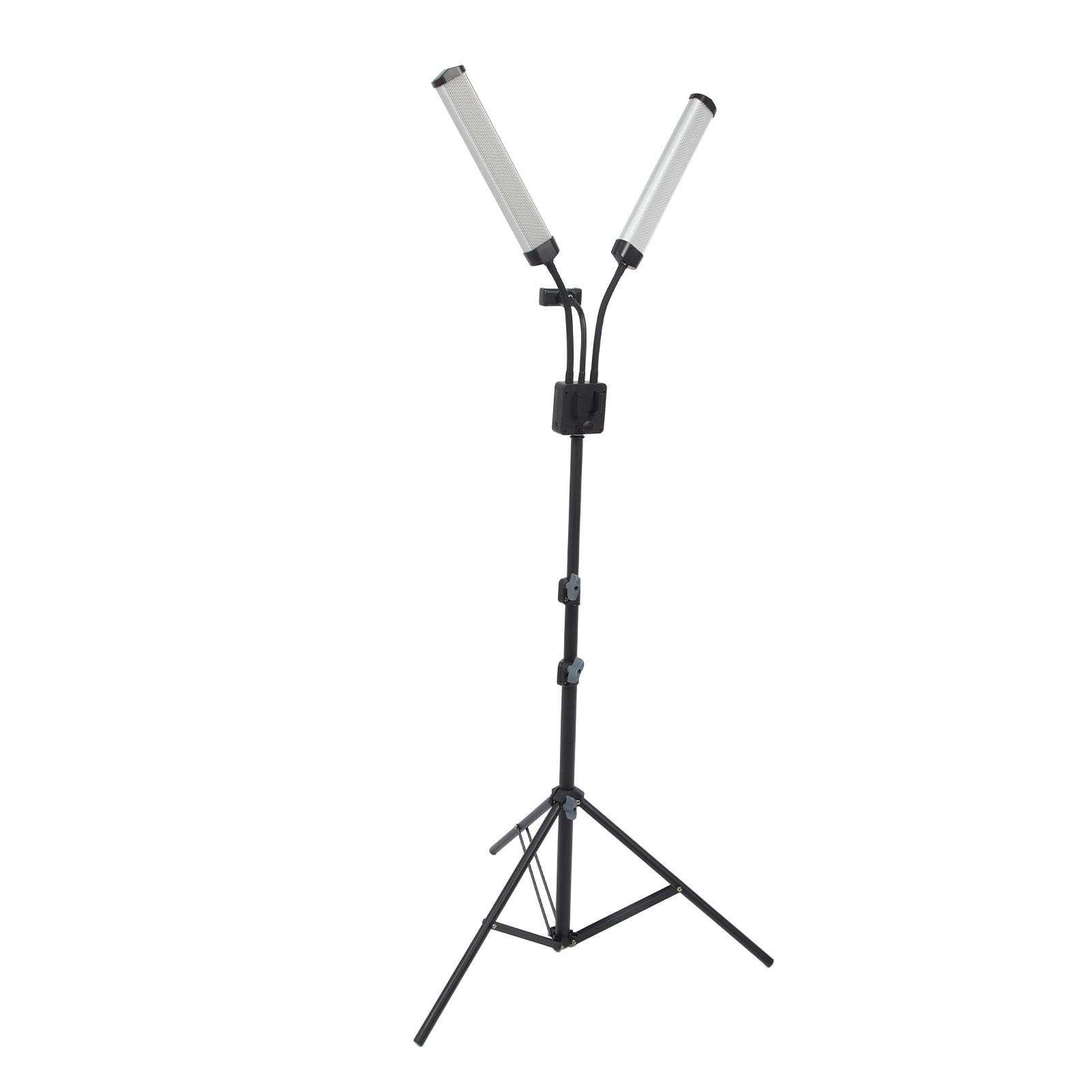 Luz de Relleno LED de Doble Brazo, 40 W, 3200-5600 Kelvin, 3 Colores de Luz, 100V‑240V Lámpara de Pie para Extensiones de Pestañas con Soporte para Trípode y Soporte para
