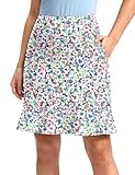 Viodia 20' Knee Length Skorts Skirts For Women With Pockets High Waisted Athletic Tennis Golf Skort For Casual Summer Abstract Flower Xl