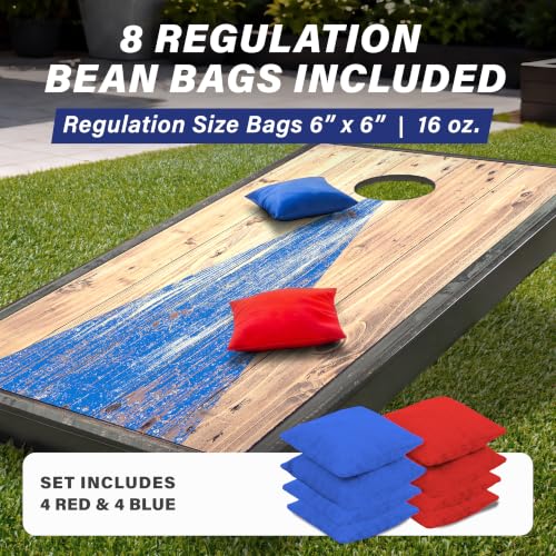 Image of GoSports 4 x 2 ft Regulation Size Wood Cornhole Boards - 10 Vintage Wood Designs (Choose Your Style)